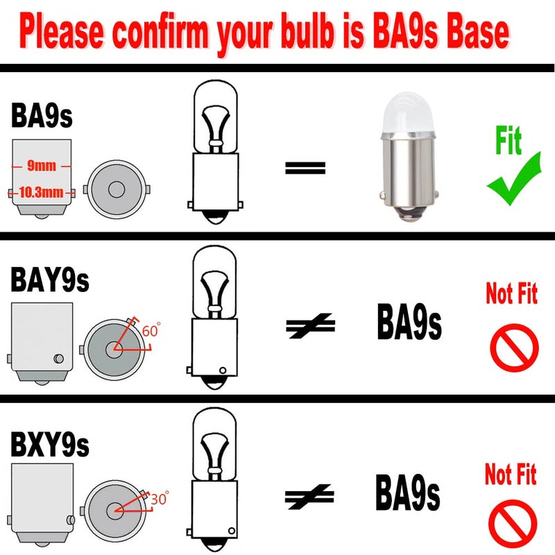Yoper BA9S 53 57 1895 64111 LED Light Bulb for Car 12V Red - Image 2